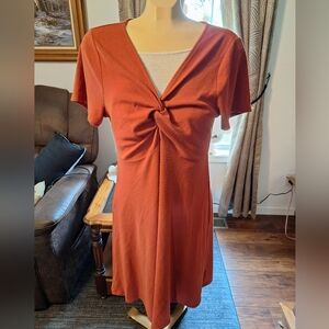 Torrid Rust Midi Dress with Twist Front